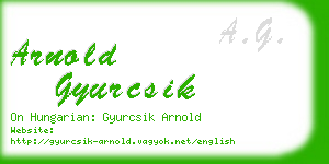 arnold gyurcsik business card